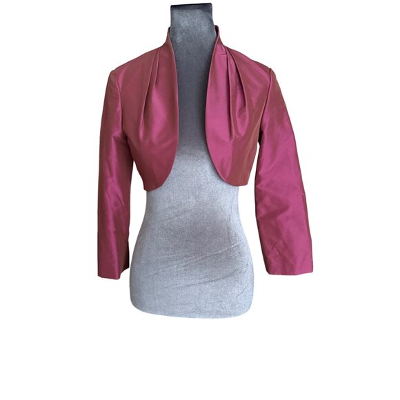 Niteline Womens Satin Bolero Shrug Jacket Sz 2 - Picture 1 of 6
